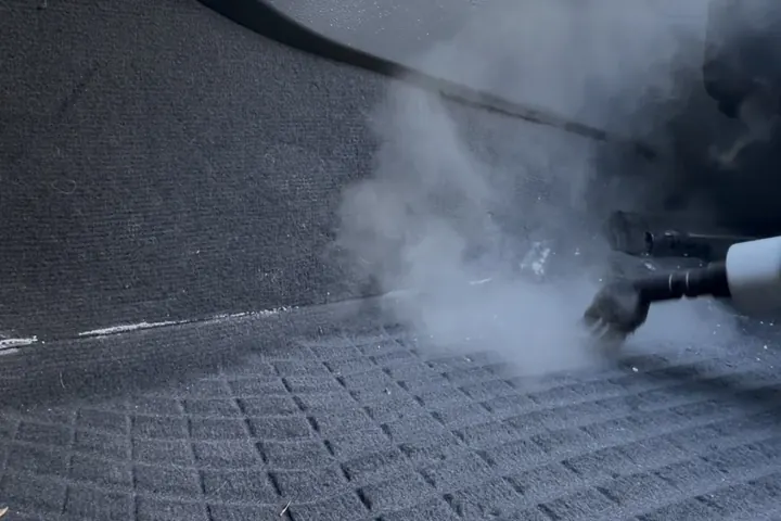 Steam cleaning salt stains out of car carpet